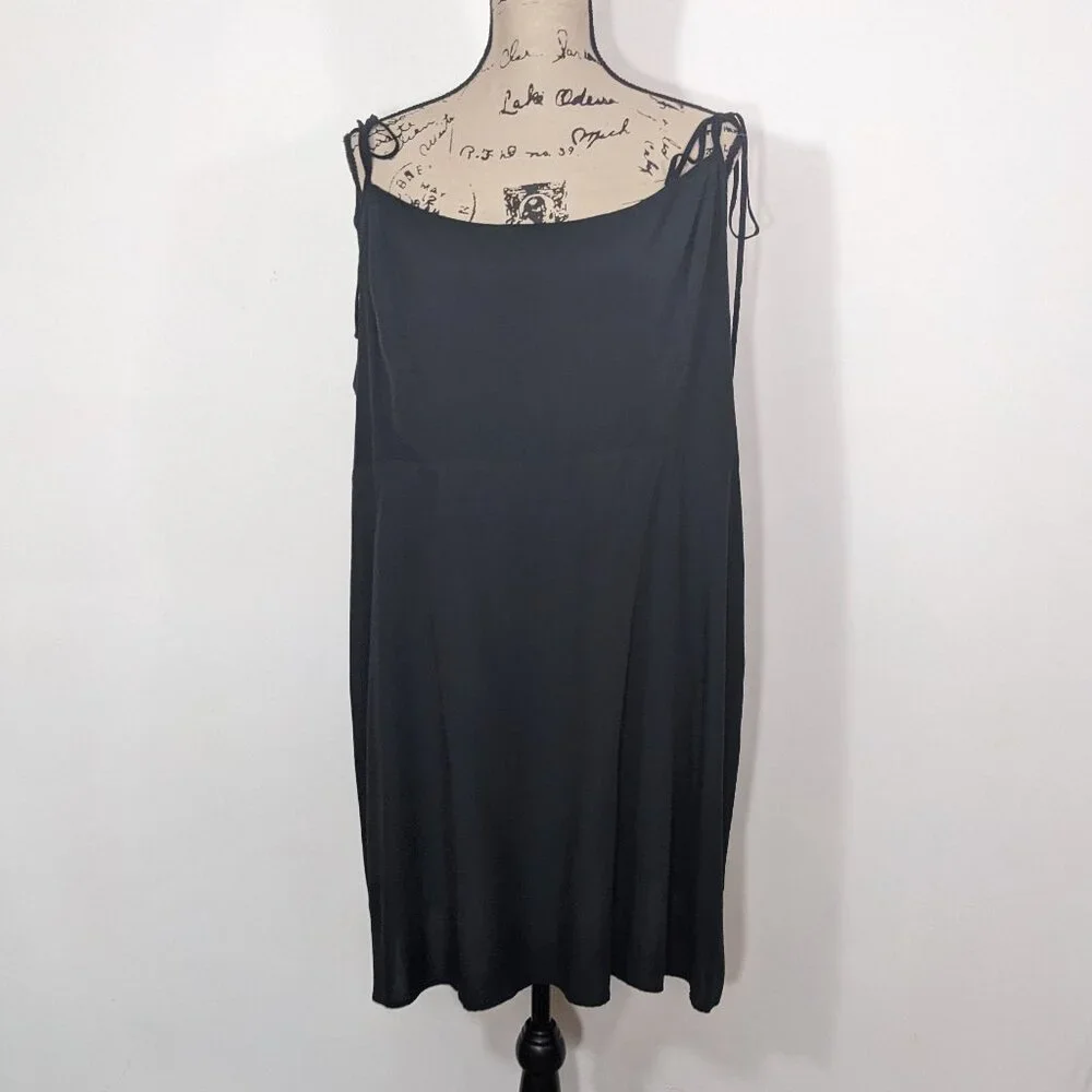 NWT J Crew BI596 Kauai Tie-Strap Mini Dress Black Plus Size 24